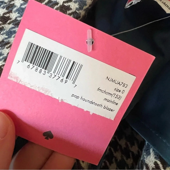 NWT Kate Spade Pop Houndstooth Blazer Jacket Size 0 - Picture 5 of 7